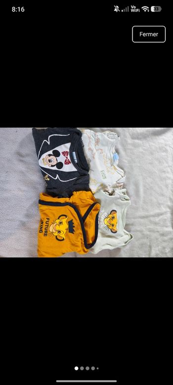 Lot bodies bébé 6 mois Disney