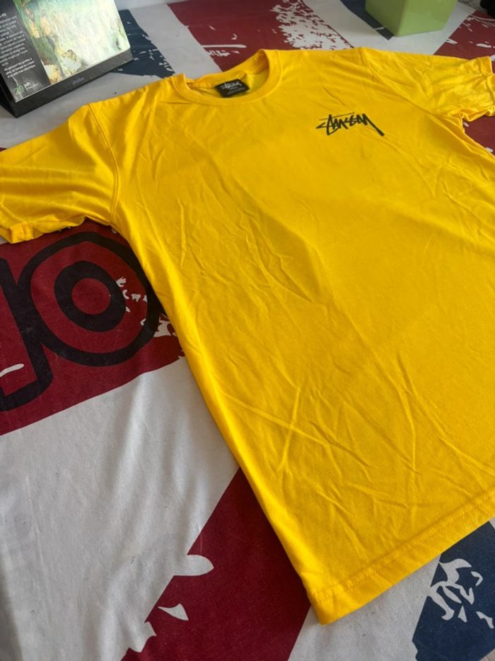 T-shirt Rework taille L jaune moutarde motif carte «as de pique» - photo numéro 7
