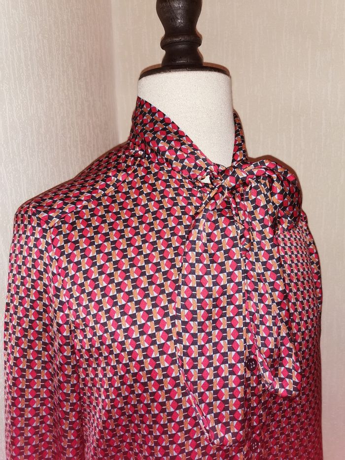 Chemisier à motifs à col lavallière Mango - photo numéro 2