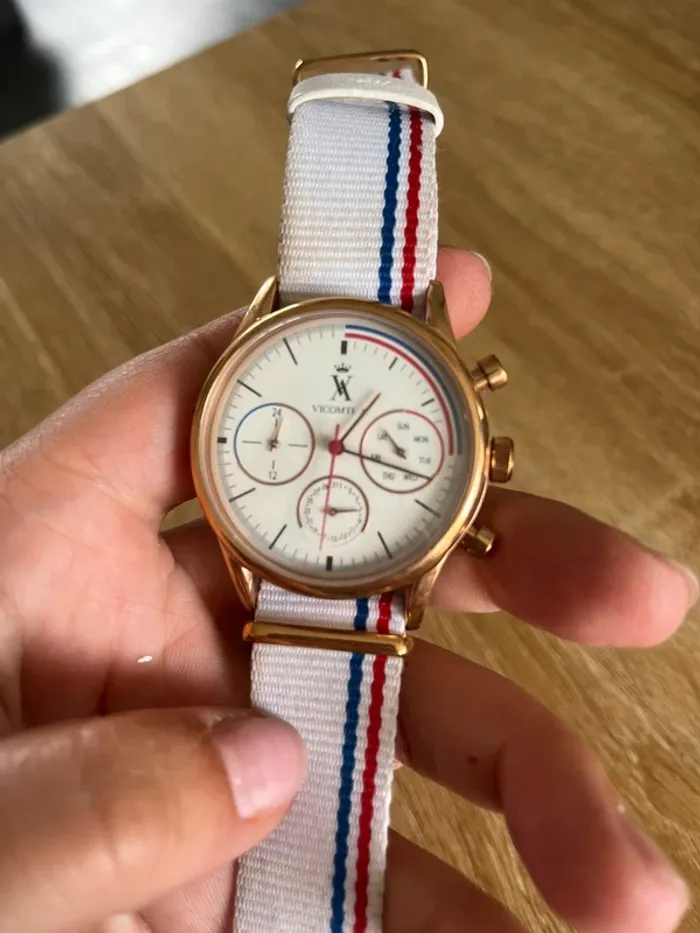 Montre femme vicomte A. Bleu blanc rouge - photo numéro 2