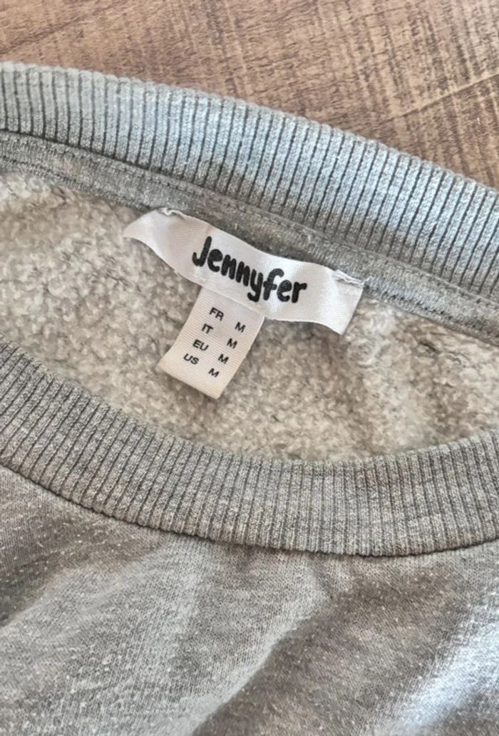 💕 sweat gris avec perles nacrés floqué « confident » taille 38 m #jennyfer - photo numéro 6