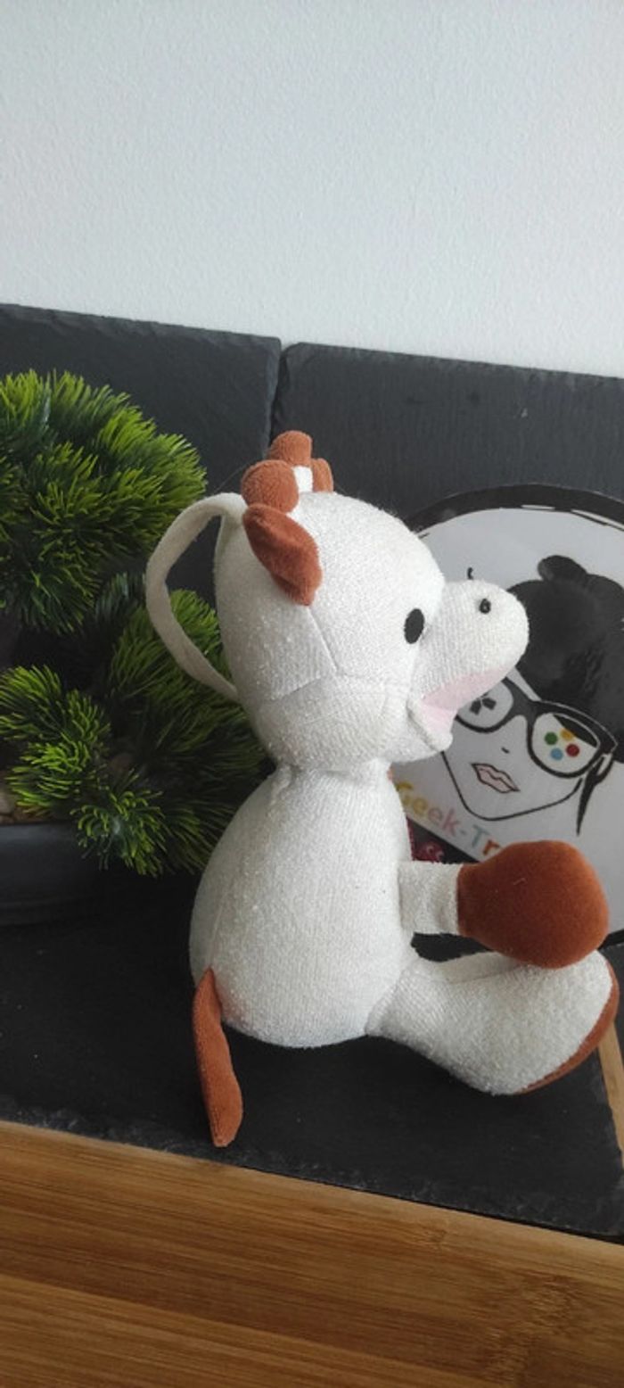 Doudou sophie la girafe coeur rouge Beige Marron Blanc Peluche Rose Attache - photo numéro 2