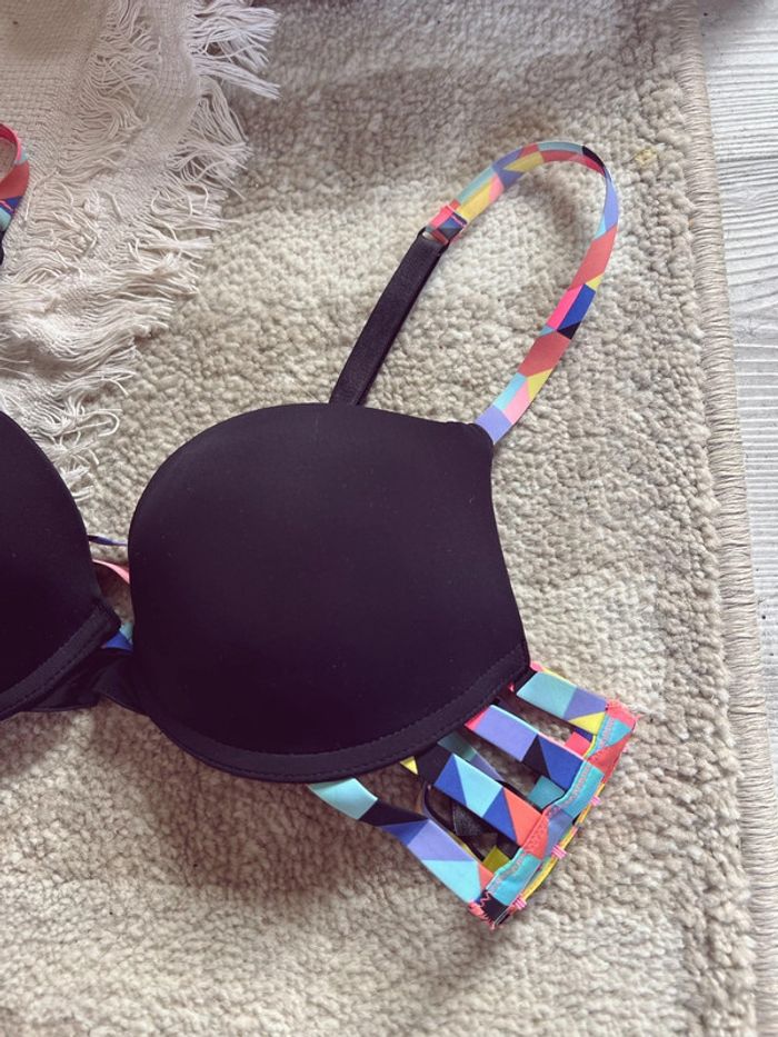 Soutien-gorge undiz noir et multicolore neuf - photo numéro 3
