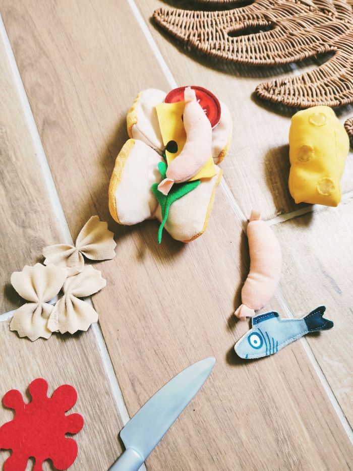 🥪 Dinette lot divers aliments création de sandwichs en tissu- peluche - photo numéro 3