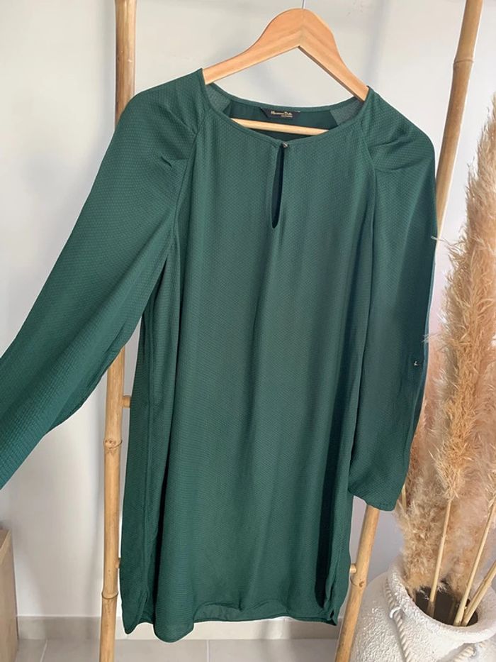 robe chic Massimo Dutti vert taille 42