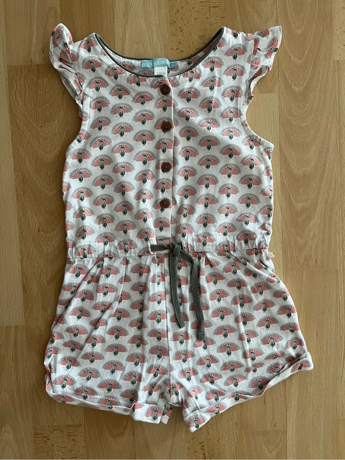Combinaison short blanc / motifs Obaïbi 24 mois