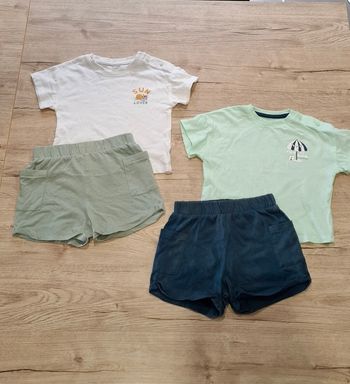 Lot ensembles shorts + t-shirts