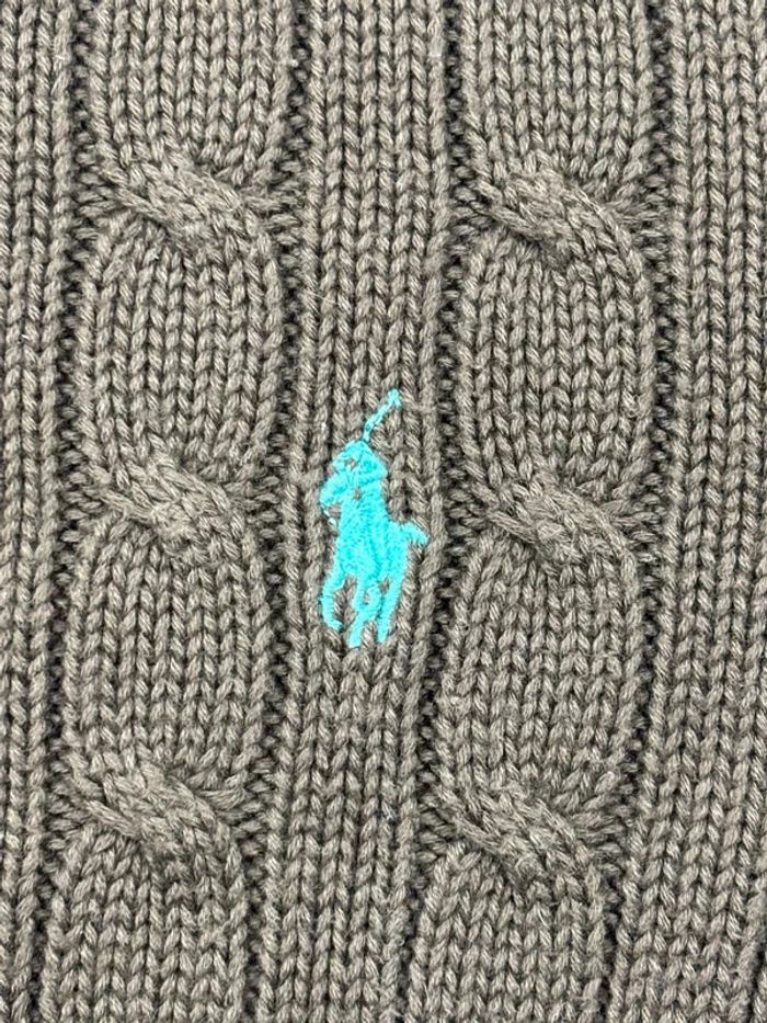 Pull d’hiver torsadé en maille Ralph Lauren marron col rond taille M - photo numéro 5