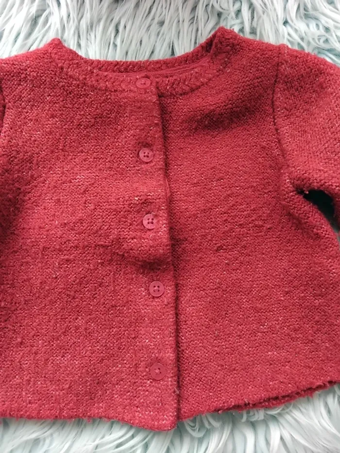🐦 veste rouge 12 mois fille - photo numéro 2