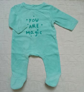 Tex pyjama velours fin turquoise 1 mois