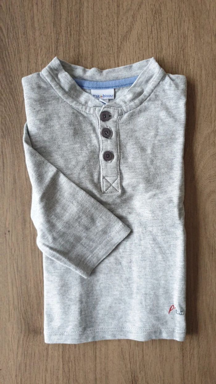 T-shirt manches longues, taille 12 mois, Ptit bisou