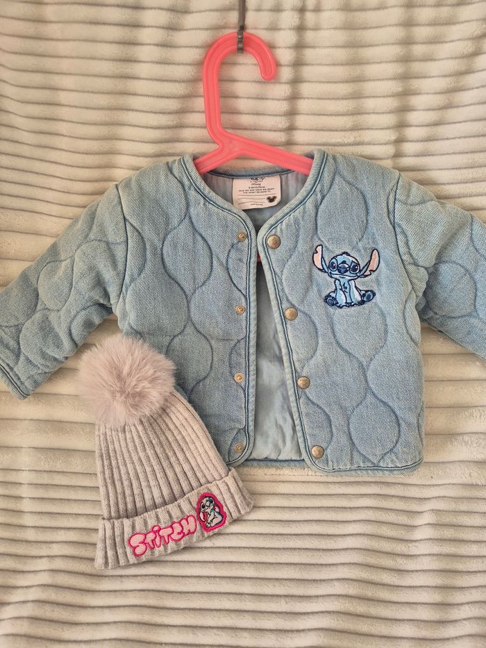 Veste molletonnée + bonnet Stitch fille 9 mois - photo numéro 3