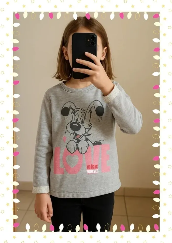 🐶 Pull fille Parc Astérix - Idéfix Forever - Taille 6-8 ans 🐾 - photo numéro 2