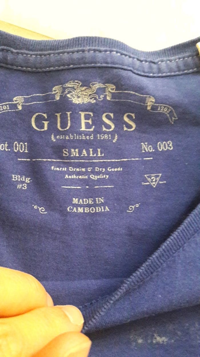 Tee shirt Guess bleu S - photo numéro 3