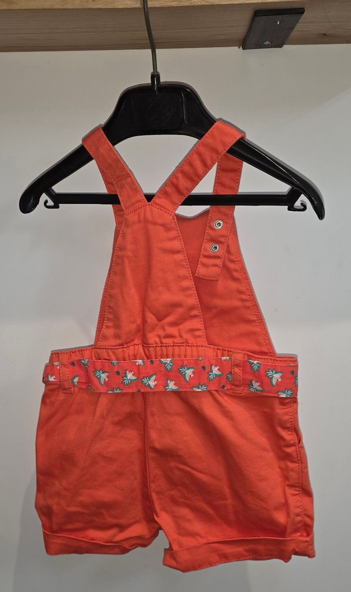 Salopette-short orange/corail #obaïbi 18 mois - photo numéro 2