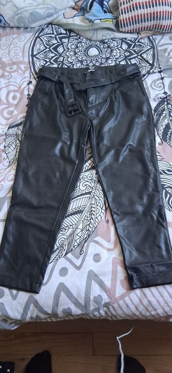 Pantalon cuir noir