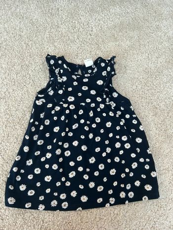 Robe bleu marine à fleurs sans manches - H&M - 6 mois