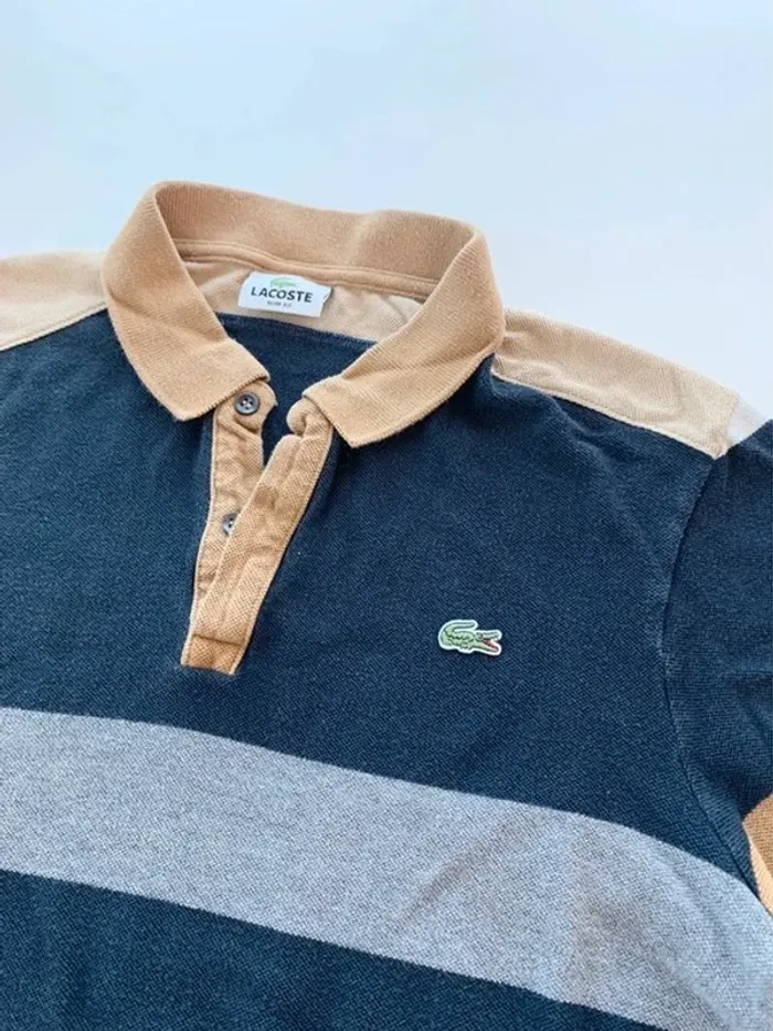 🔥 Polo Lacoste bicolore slim fit – Très tendance - taille S - photo numéro 2