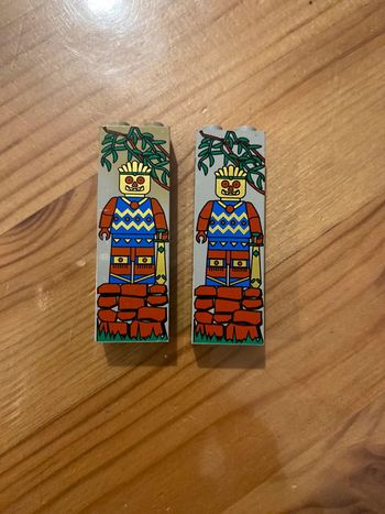 Lot de 2 colonnes lego brick decorated with jungle pattern theme aventurers jungle