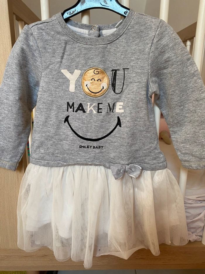 Robe hiver doublé polaire volant Smiley baby 18m