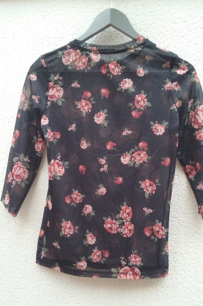 blouse transparente à fleurs Stradivarius femme - photo numéro 4