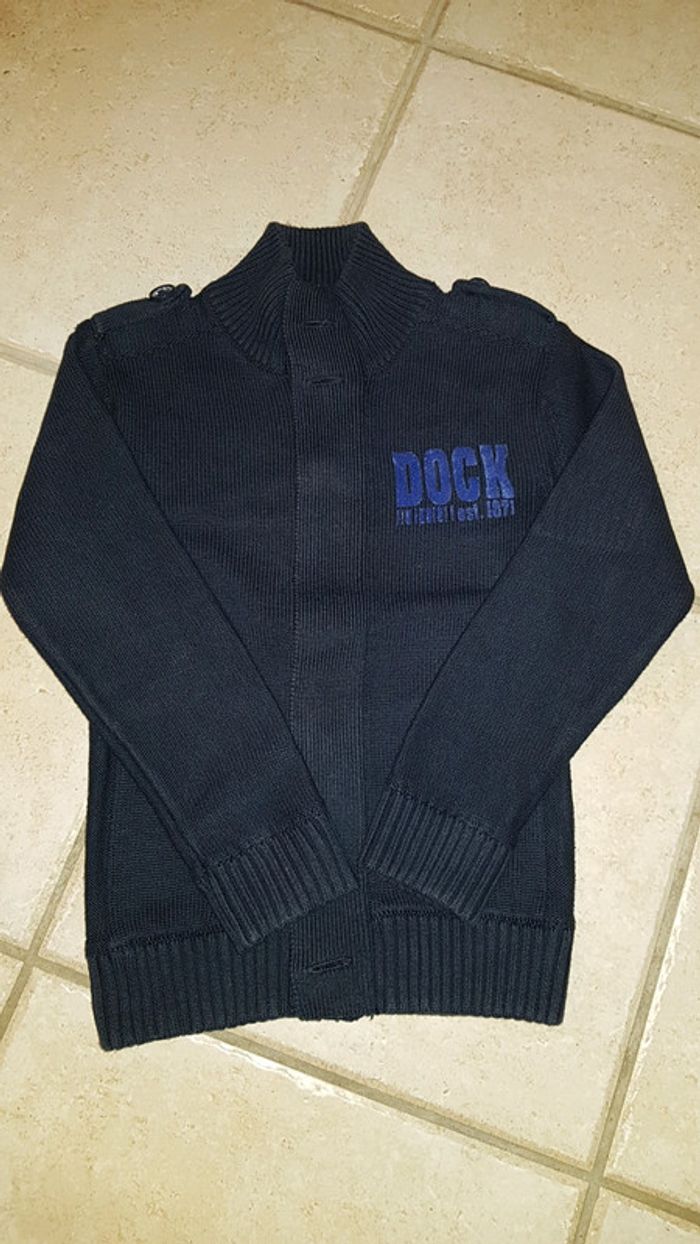 Gilet zippé bleu marine