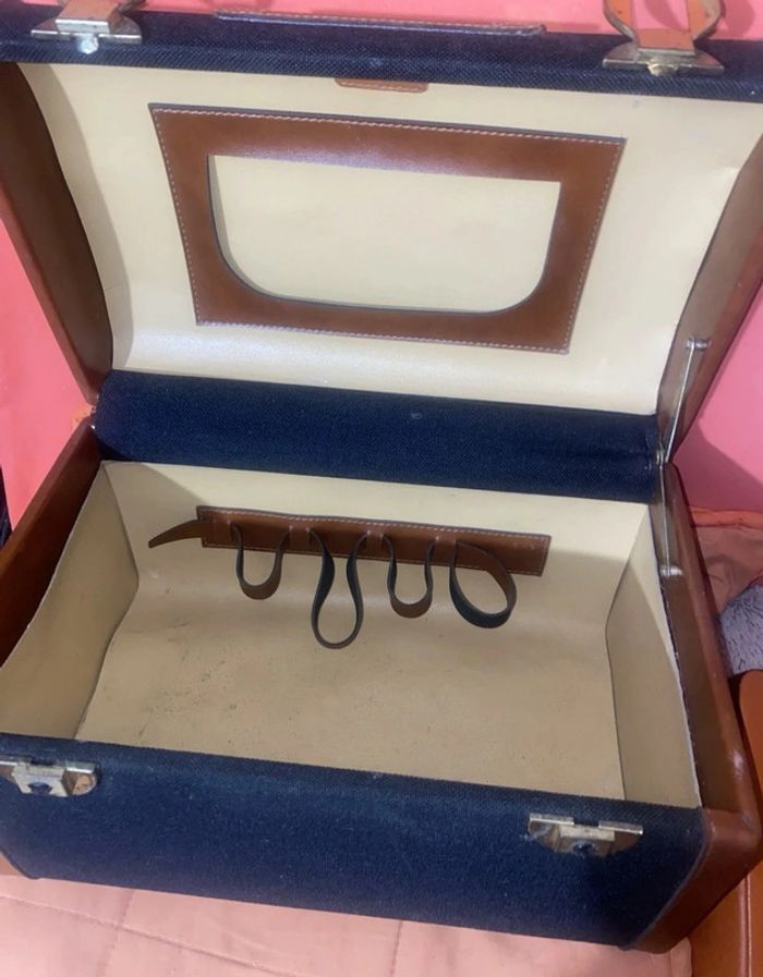 Vanity case Lancel vintage cuir et toile - photo numéro 4