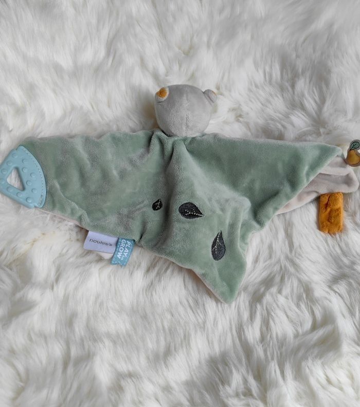 Doudou plat Ours Nouky jardinier escargot vert jaune Noukie's - photo numéro 4