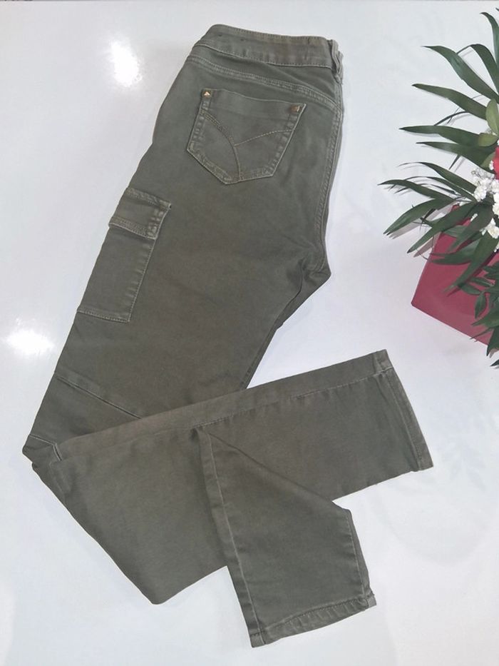 Jean kaki avec détails poches CoolCat - photo numéro 4