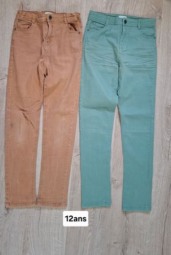 Lot pantalons 12ans slim Vert Baudet dont 1 NEUF