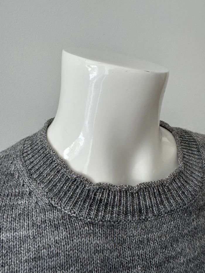 pull gris argenté pailleté ~ mango ~ taille S - photo numéro 3