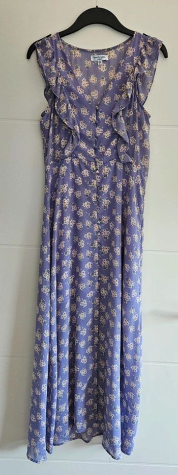 Robe longue lilas fleurie multicolore, taille 36, Brave Soul