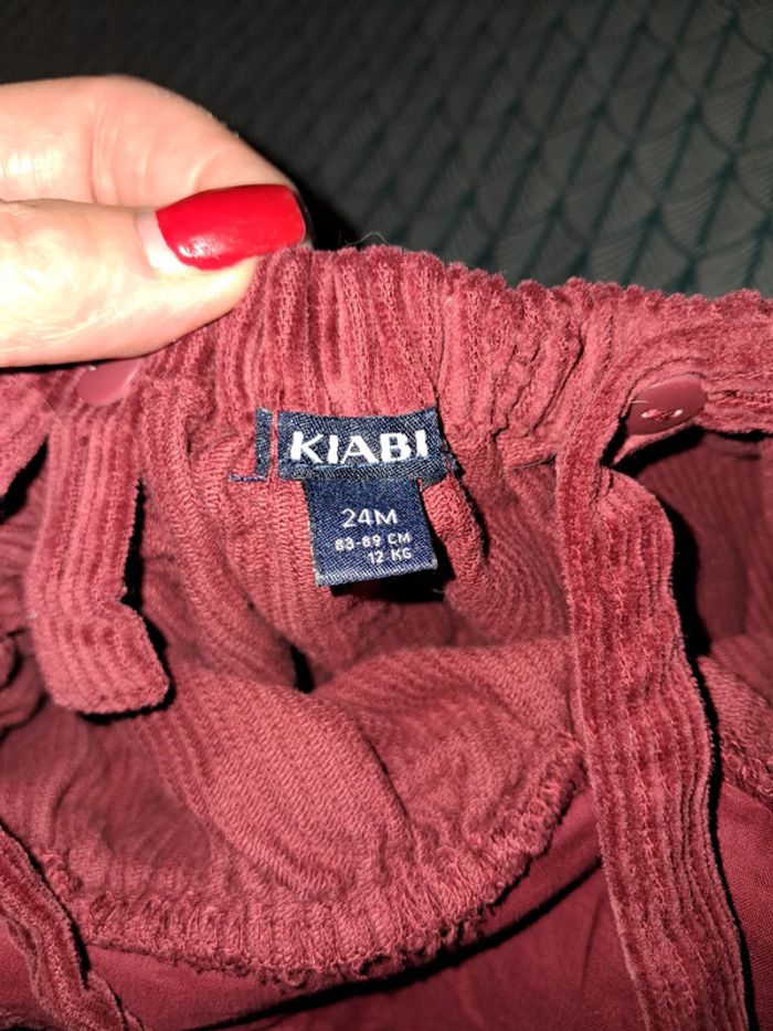 Robe en velours bretelle Bordeaux marque Kiabi - photo numéro 2