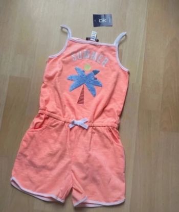 Combinaison short, Combishort motif palmier en sequins Okaïdi taille 4 ans, neuf