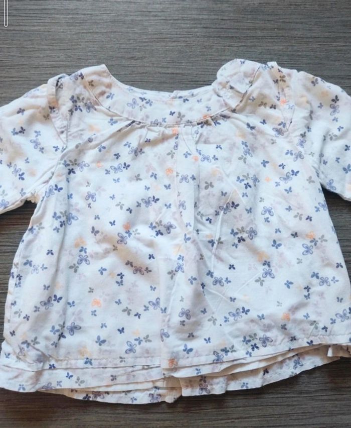 Blouse obaibi papillons 6 mois - dressing trié par tailles