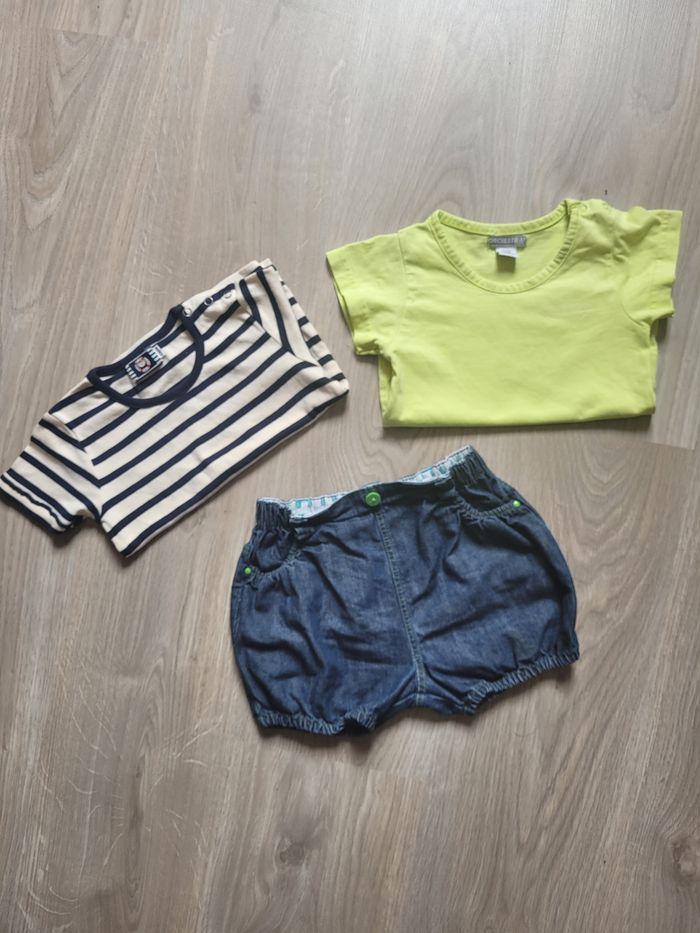 Lot short et 2 tee-shirts 23 mois Orchestra - photo numéro 3