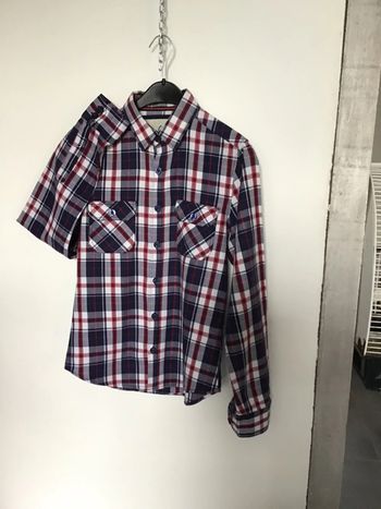 Chemise marine rouge et blanc 109% coton