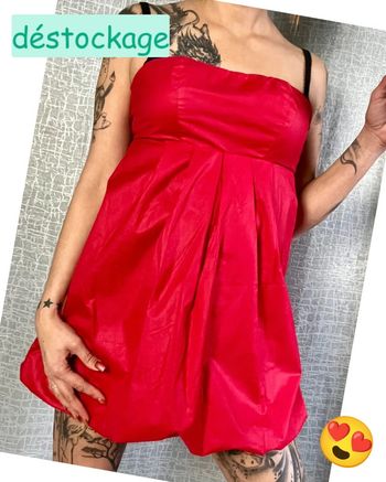 SOLDÉ - Robe boule bustier mini taille 34 - 100 % coton