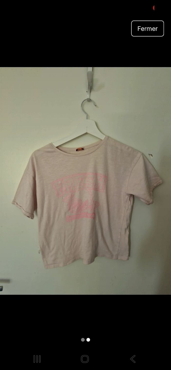 T-shirt rose avec motif - photo numéro 2