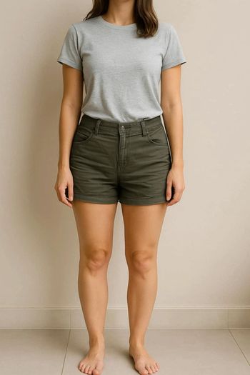 Short en jeans kaki
