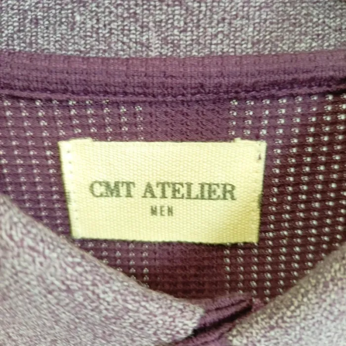 Polo tshirt violet col chemisier à boutons 100% coton taille M CMT A556 - photo numéro 5