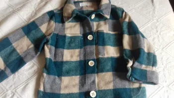 Chemise veste Zara fille nuance de bleu et beige 5 ans