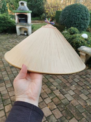 Chapeau de rizière en paille