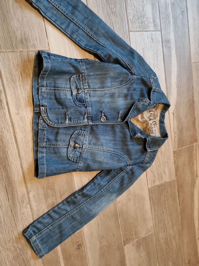 Veste jeans fille cintrée