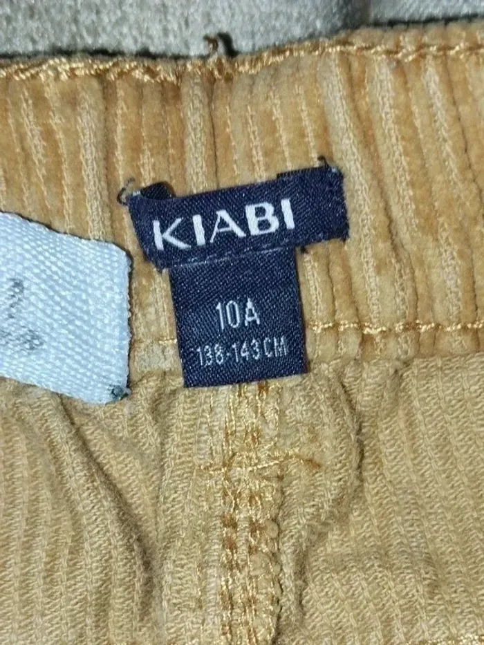 Pantalon large velours côtelé KIABI beige fille 9-10 ans - photo numéro 4
