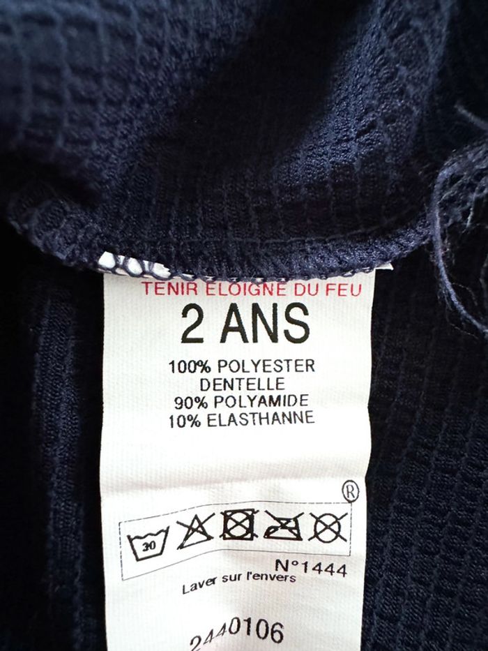 Petit haut bleu marine avec manche en dentelle Charlie et Prune Taille 3 ans - photo numéro 3