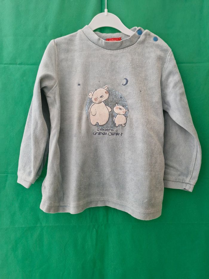 Pyjama 2 pièces ours & rayures 3 ans Tissaia - photo numéro 4