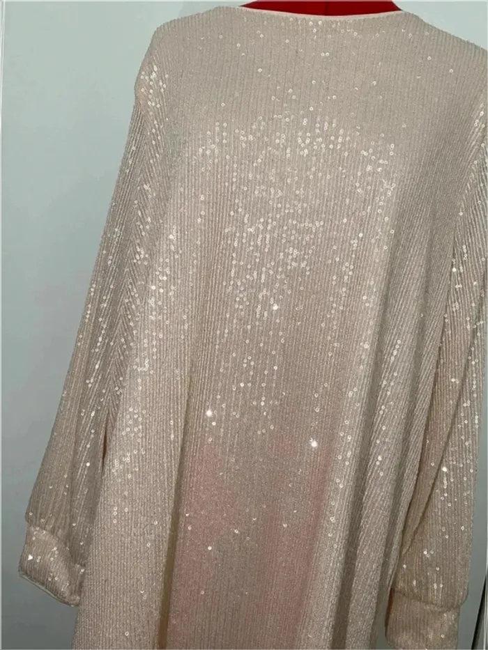 Robe babydoll sequins beige H&M - photo numéro 3