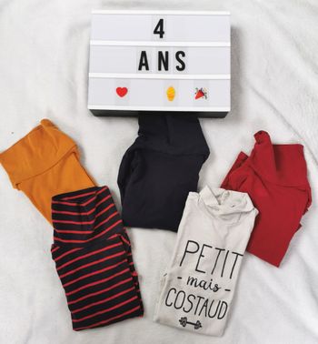 Lot 5 tee-shirts col roulé