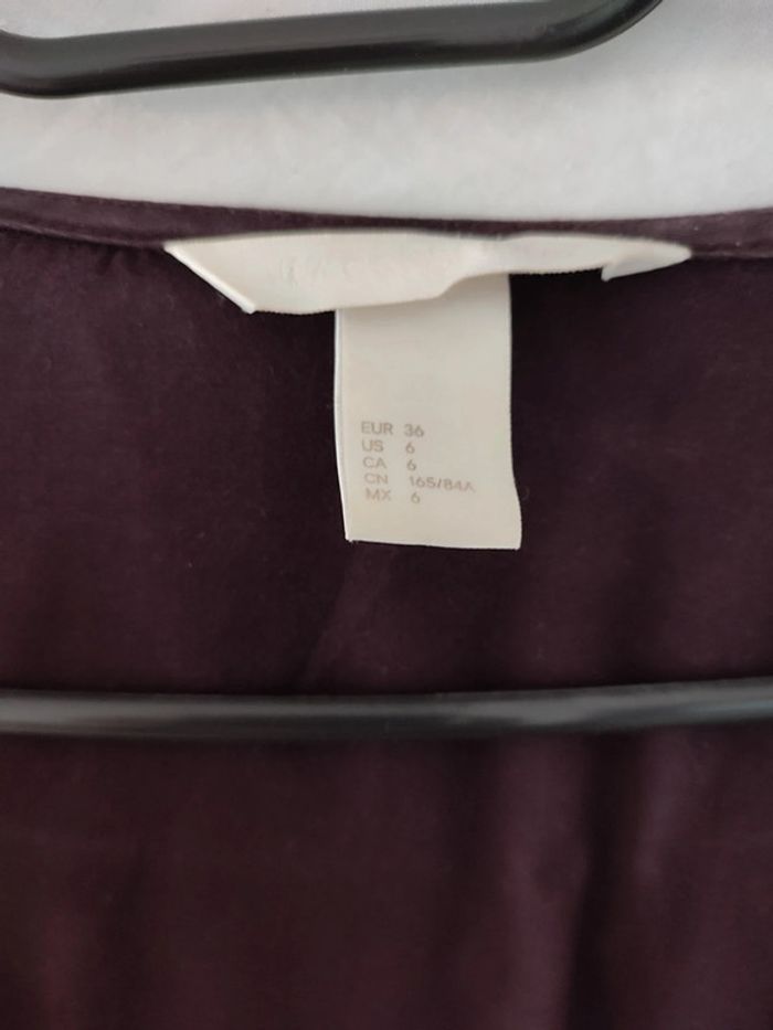 Blouse légère style saharienne prune mi longue - photo numéro 3